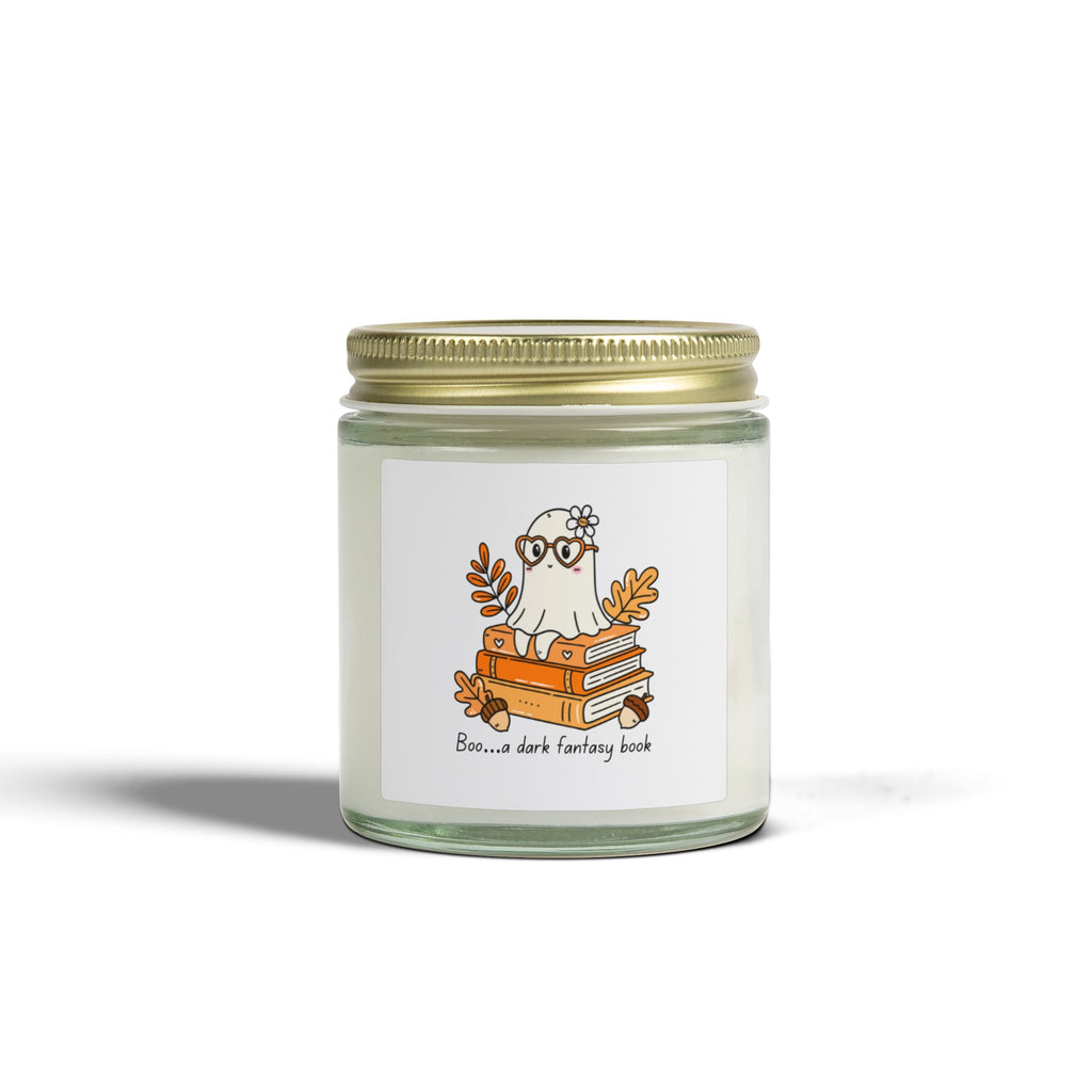 Coconut Apricot Scented Candle — Cozy 'Boo...a Dark Fantasy Book' Bookish Candle (4oz/9oz)